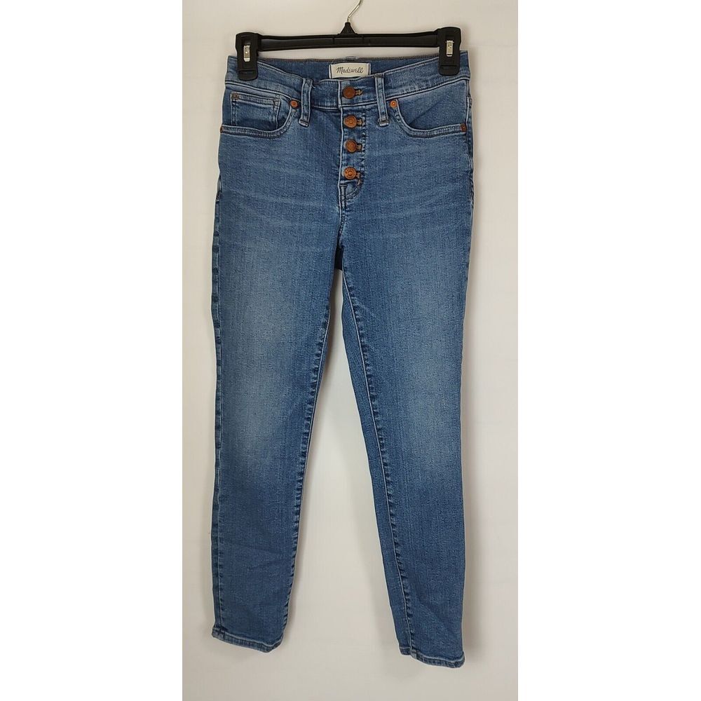 Madewell High Rise Skinny‎ Jeans Medium Wash Button Fly Denim 25